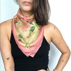 Vintage silk floral scarf
